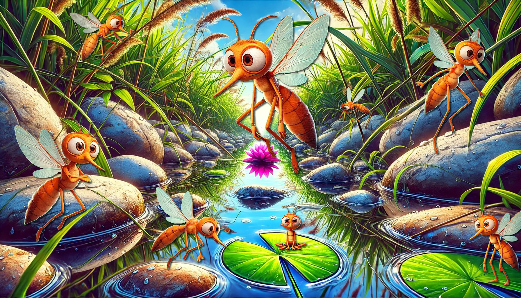 Dimas el mosco alérgico a la sangre: colonia de mosquitos